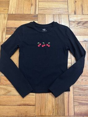 Queen Bees Black Cherry Cotton Spandex Tee - XS
